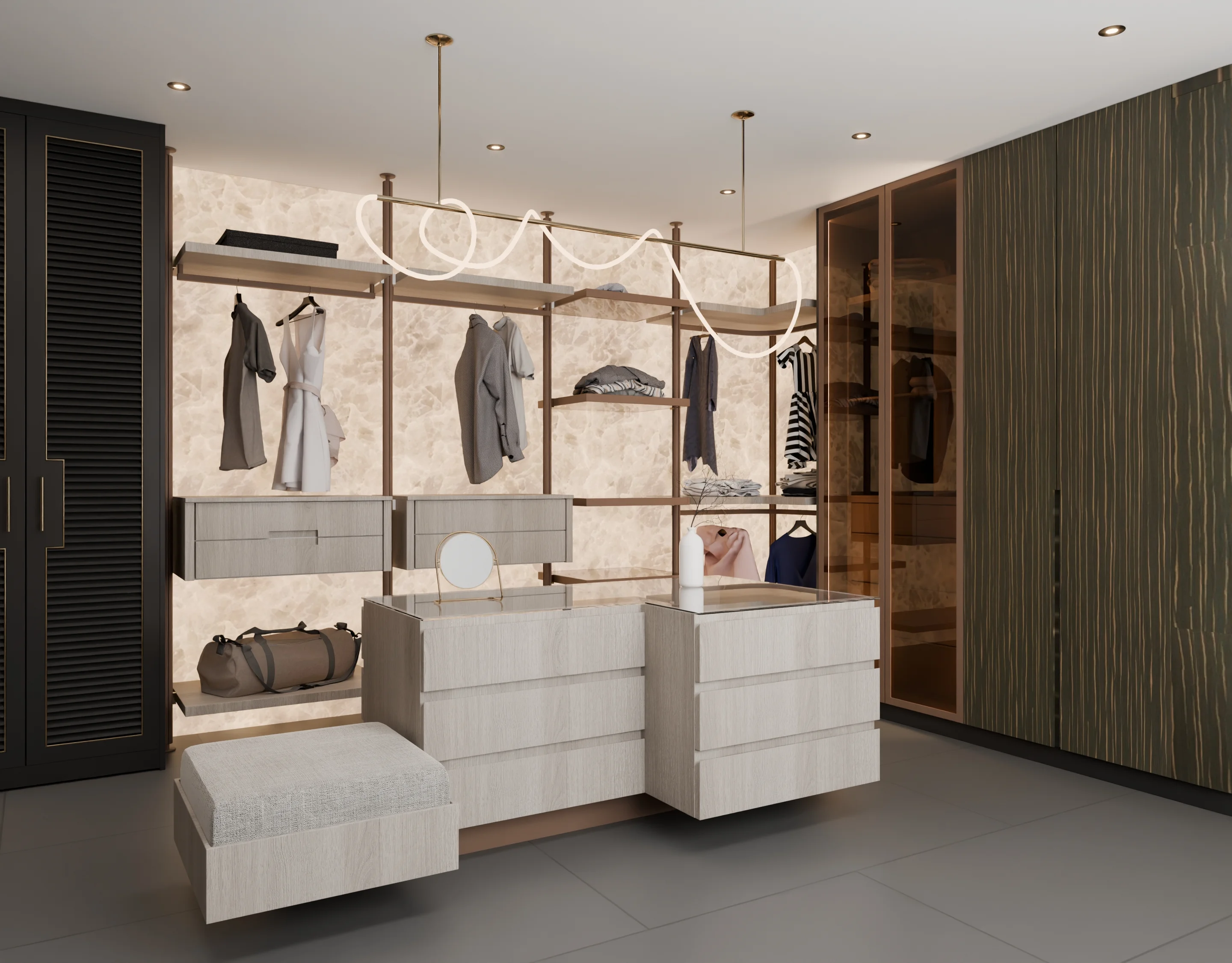 Walk-in Wardrobe Residential render