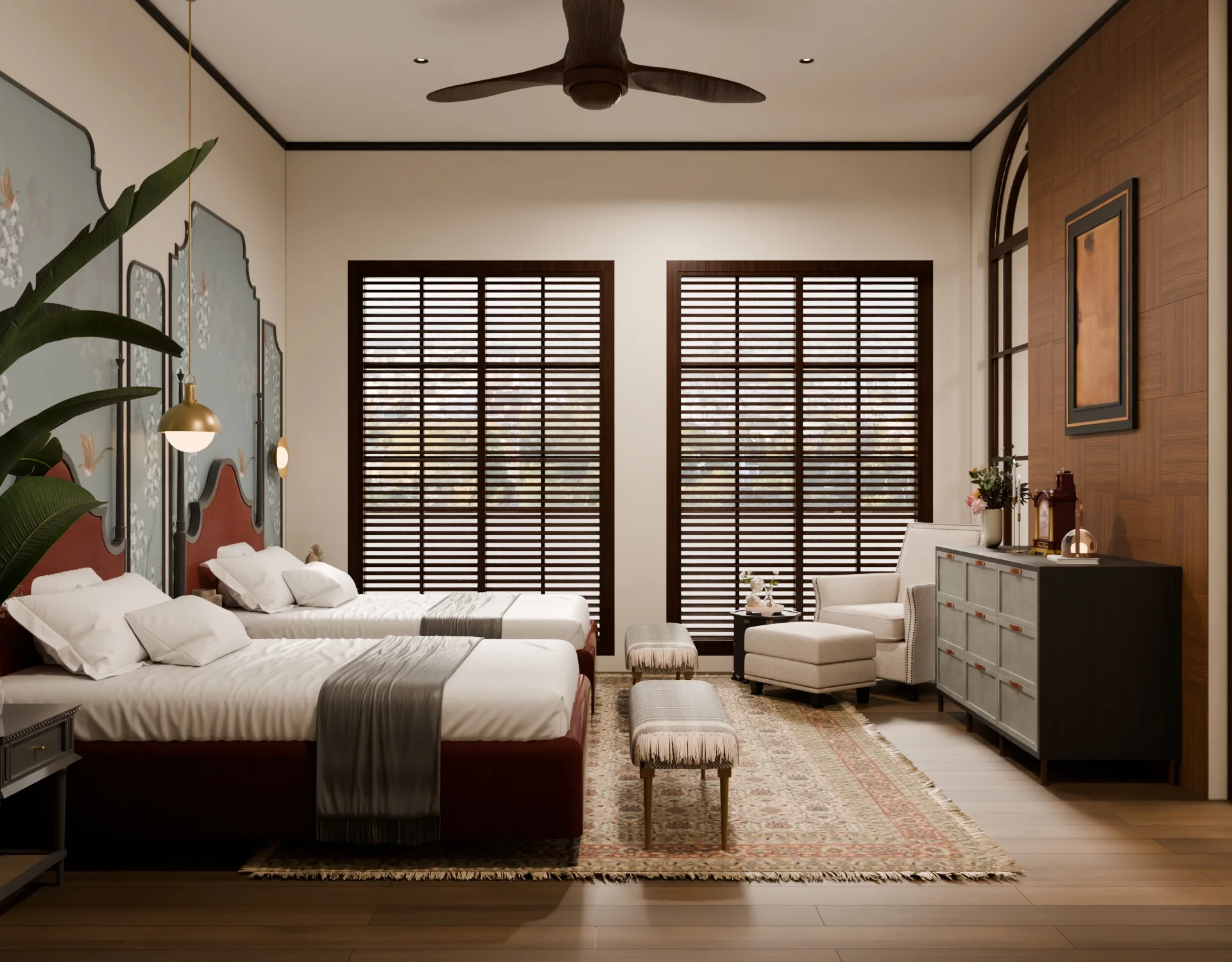 Different camera angle 4 of the same interior room render