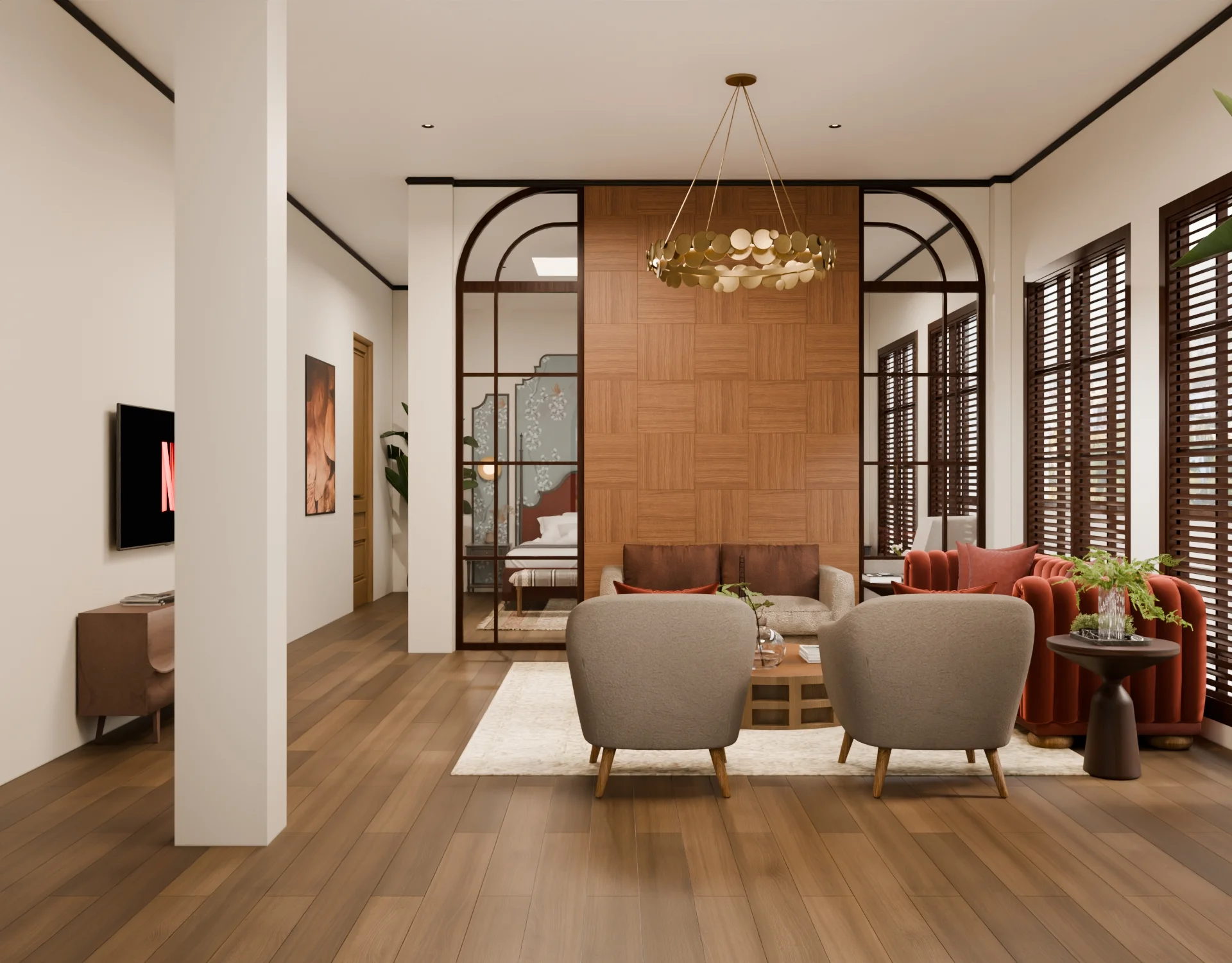 Different camera angle 8 of the same interior room render
